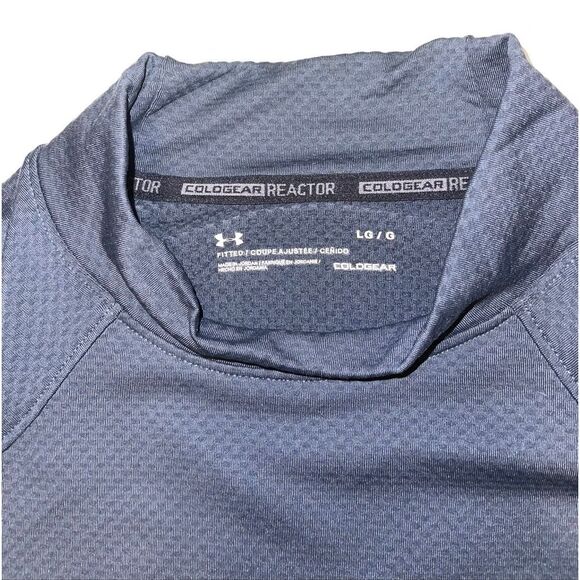 Under Armour Compression Shirt Men Large Mock Neck‎ Thermal Coldgear Fitted - Picture 4 of 5